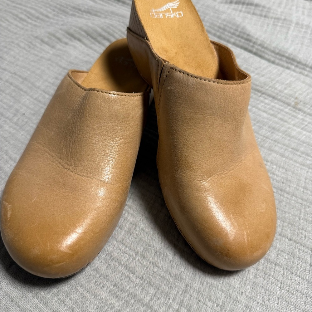 Dansko Tan Leather Mules